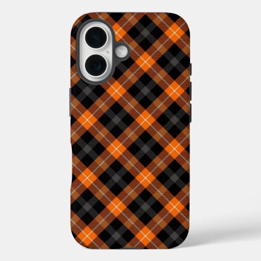 Aesthetic Orange, Black Plaid iPhone case   (Rückseite)