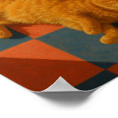 Aesthetic Orange Cat Cozy Modern Pet Wall Art Poster (Ecke)