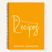 Aesthetic Orange Recipe Journal | Cute Blank Pages Notizblock (Vorderseite)