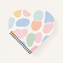 Aesthetic Pastel Abstract Shapes Spiral Notebook 