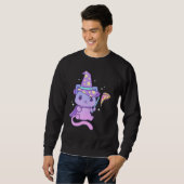 Aesthetic Pastel Goth Kitten With Pizza Cute Pizza Sweatshirt (Vorne ganz)