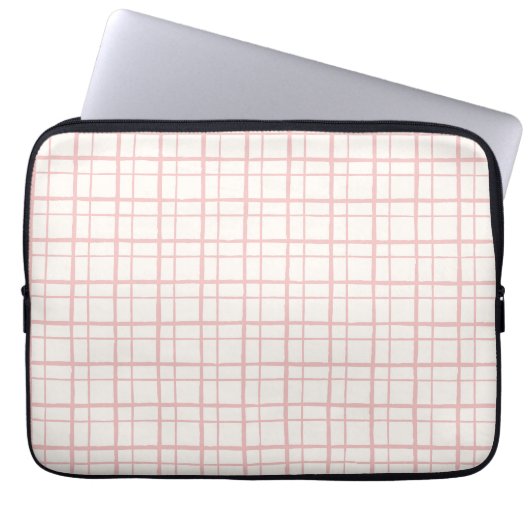 Aesthetic Pastel Hand Drawn Grid Ballet Pink Laptopschutzhülle (Vorderseite)