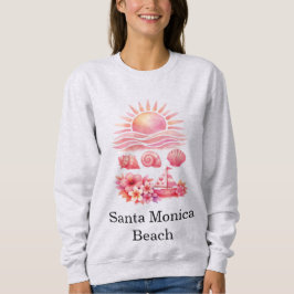 Aesthetic Pink Beach Sunset Watercolor Sweatshirt