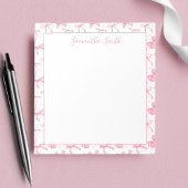 Aesthetic Pink Coquette Bow Custom Name  Notizblock