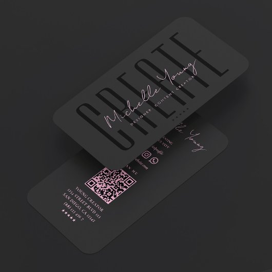 Aesthetic Pink Digital Content Creator Visitenkarte