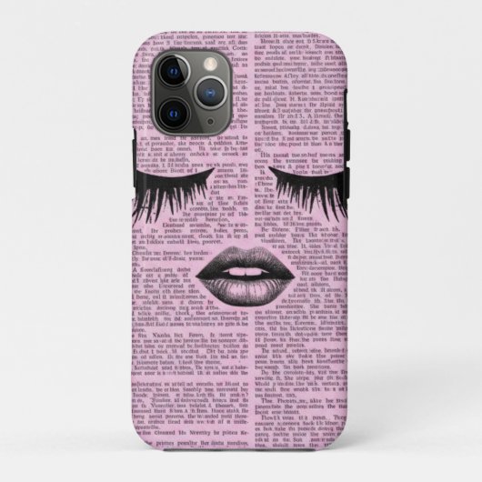 Aesthetic Pink Face Art Tough iPhone Case (Rückseite)