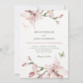 Aesthetic pink flower bloom wedding  einladung (Vorderseite)