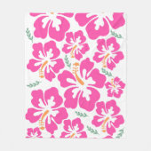 Aesthetic pink hibiscus repeating pattern fleecedecke (Vorderseite)