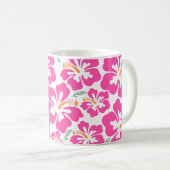 Aesthetic pink hibiscus repeating pattern kaffeetasse (VorderseiteRechts)