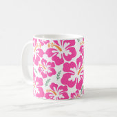 Aesthetic pink hibiscus repeating pattern kaffeetasse (Vorderseite Links)