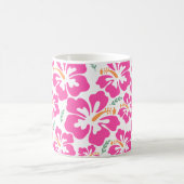 Aesthetic pink hibiscus repeating pattern kaffeetasse (Mittel)