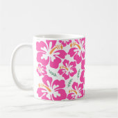 Aesthetic pink hibiscus repeating pattern kaffeetasse (Links)