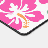 Aesthetic pink hibiscus repeating pattern schreibtischunterlage (Ecke)