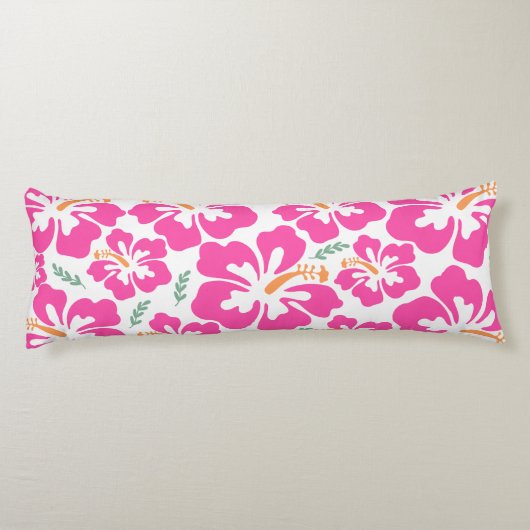 Aesthetic pink hibiscus repeating pattern seitenschläferkissen (Rückseite)