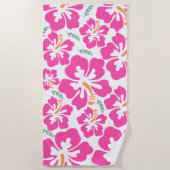 Aesthetic pink hibiscus repeating pattern strandtuch (Vorderseite)