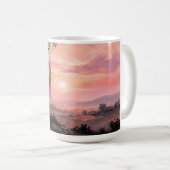 Aesthetic Pink Sunset Coffee Mug – Nature Inspired Kaffeetasse (VorderseiteRechts)