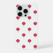Aesthetic pink tulip flower pattern phone case iPhone hülle (Rückseite)