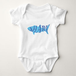 Aesthetic Playful Nautical Shark Splash Typography Baby Strampler