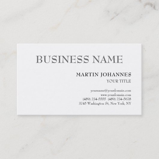 Aesthetic Professional Chic Black & White  Visitenkarte (Vorderseite)