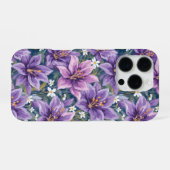 Aesthetic Purple Lily Floral Watercolor iPhone Hülle (Rückseite (Horizontal))