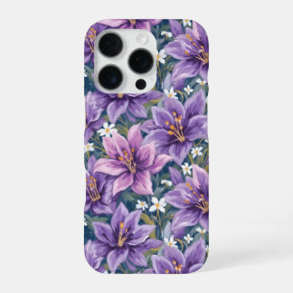 Aesthetic Purple Lily Floral Watercolor iPhone 16 Pro Hülle