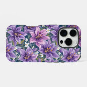 Aesthetic Purple Lily Floral Watercolor iPhone Hülle (Rückseite (Horizontal))