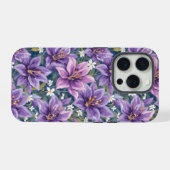 Aesthetic Purple Lily Floral Watercolor iPhone Hülle (Rückseite (Horizontal))