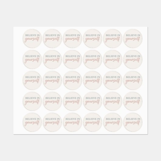 Aesthetic Quote – Minimal Pastel Motivation Etiketten (Blatt)