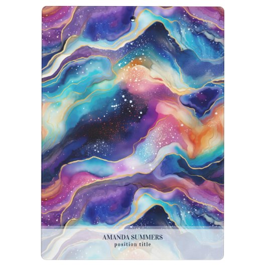 Aesthetic rainbow glitter agate texture klemmbrett (Rückseite)