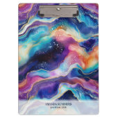 Aesthetic rainbow glitter agate texture klemmbrett (Vorderseite)