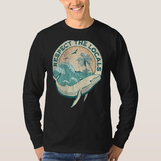 Aesthetic Respect The Local  Ocean Word On Back T-Shirt (Vorderseite)
