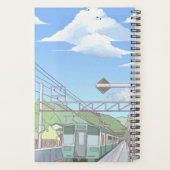 Aesthetic Sky & Train Journal Notebook | Cute Past Planer (Rückseite)