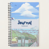 Aesthetic Sky & Train Journal Notebook | Cute Past Planer (Vorderseite)