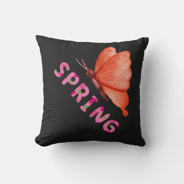  Aesthetic Spring Butterfly Minimalist Graphic Kissen (Vorderseite)