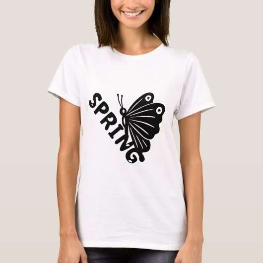  Aesthetic Spring Butterfly Minimalist Graphic T-Shirt (Vorderseite)
