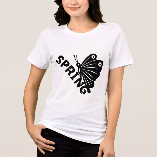  Aesthetic Spring Butterfly Minimalist Graphic Tri-Blend Shirt (Vorderseite)