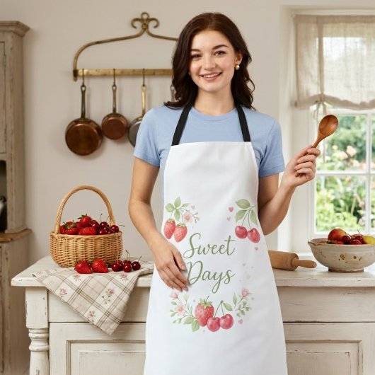 Aesthetic Strawberry & Cherry Apron Schürze