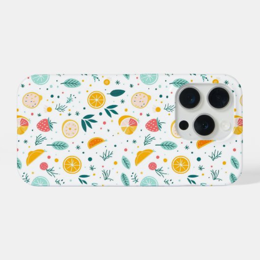 Aesthetic Summer Lemon Pattern iPhone Case Hülle (Rückseite (Horizontal))