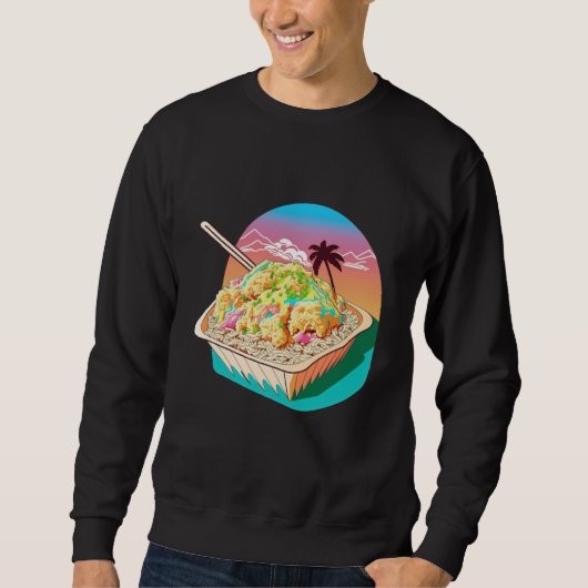 Aesthetic Synthwave Fried Rice with 80s Aesthetic Sweatshirt (Vorderseite)