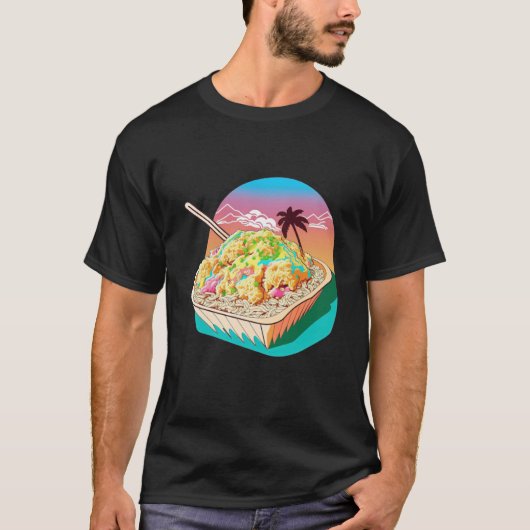 Aesthetic Synthwave Fried Rice with 80s Aesthetic T-Shirt (Vorderseite)