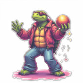 Aesthetic Turtle Disco T - Shirt Aufkleber (Vorderseite)