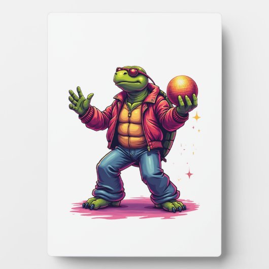 Aesthetic Turtle Disco T - Shirt Fotoplatte (Vorderseite)