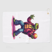 Aesthetic Turtle Disco T - Shirt Golfhandtuch (Horizontal)