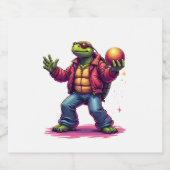 Aesthetic Turtle Disco T - Shirt Schaumweinetikett (Einzelnes Label)