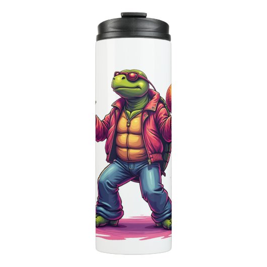 Aesthetic Turtle Disco T-Shirt Thermosbecher (Vorderseite)