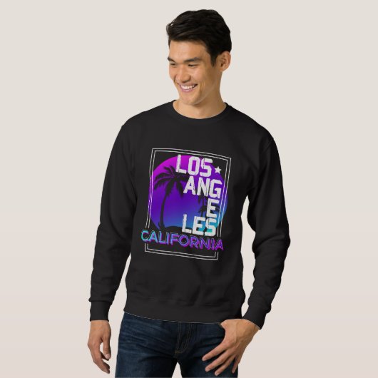 Aesthetic Vaporwave Los Angeles California CA Retr Sweatshirt (Vorne ganz)