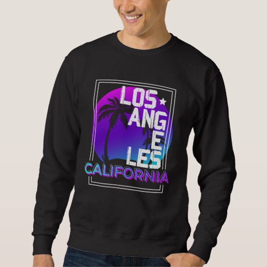 Aesthetic Vaporwave Los Angeles California CA Retr Sweatshirt (Vorderseite)
