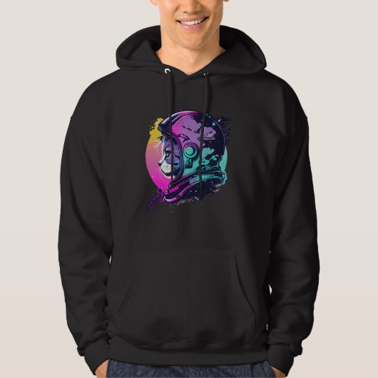 Aesthetic Vaporwave Space Cat 80s 90s Astronaut 5 Hoodie (Vorderseite)