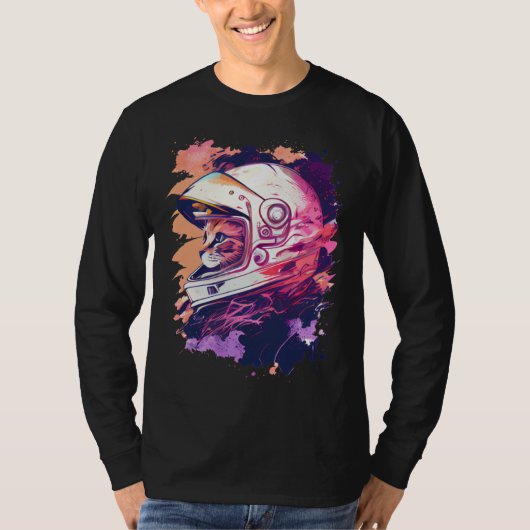 Aesthetic Vaporwave Space Cat 80s 90s Astronaut 6 T-Shirt (Vorderseite)