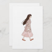 Aesthetic Walking Girl Sticker Einladung (Vorne/Hinten)